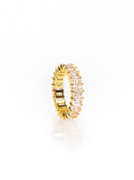 emerald cut eternity band gold